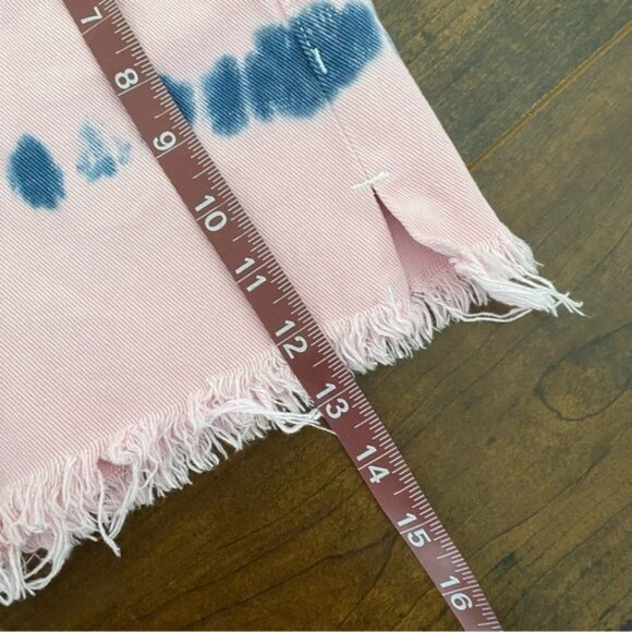 Pacsun Pink Tie Dye Denim Ultra High Rise Vintage Short Waisted Festival Shorts - Picture 6 of 8